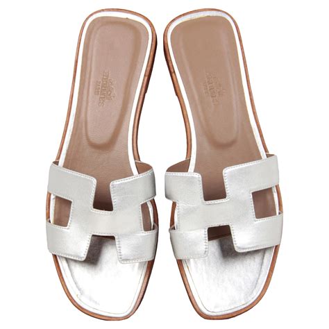 silver hermes sandals|hermes sherpa sandal.